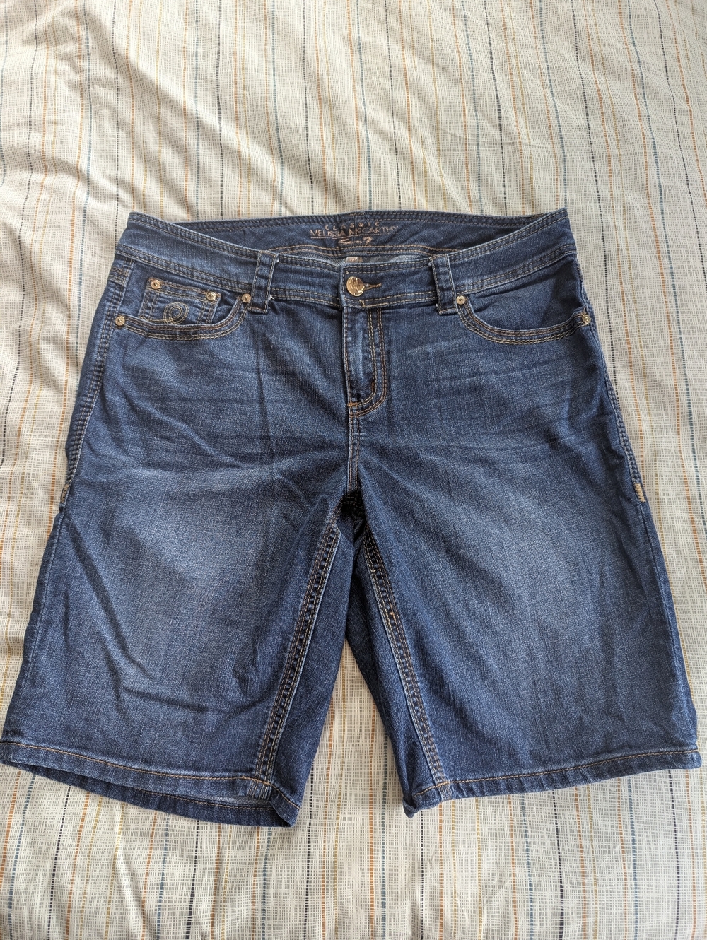 Melissa McCarthy Seven7 Dark Blue Jean Shorts